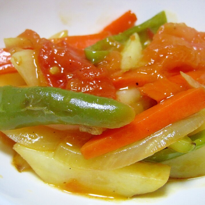 野菜のトマト甘酢炒め